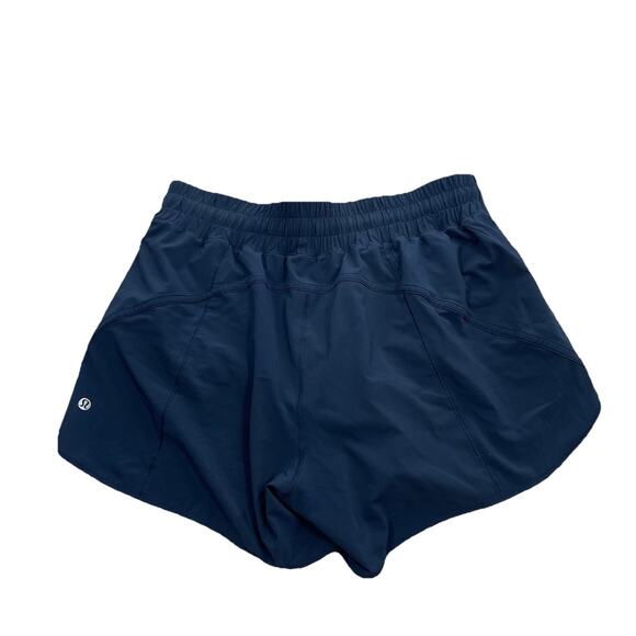 Lululemon Track That Short 5" Size 12 Navy Blue Athletic 58-15 - Picture 1 of 7